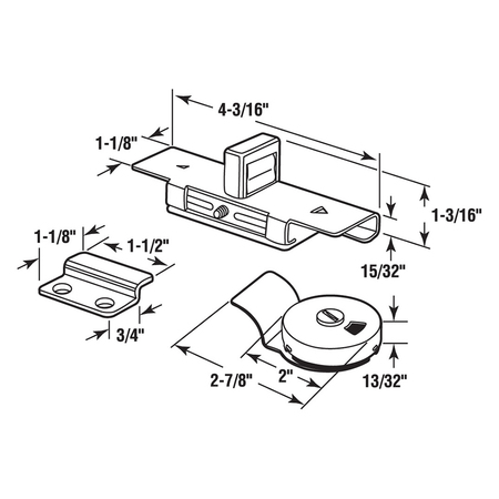 Prime-Line 1-3/8 in. Tamped Stainless Steel Inswing Doors Slide Indicator Latch Single Pack 656-9874